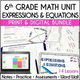 6th Grade Math Expressions & Equations Bundle Print and Digital
