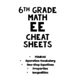 6th Grade Math Expressions & Equations Cheat Sheets