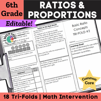 Preview of 6th Grade Math Ratios and Proportions | Test Prep, Homework, or Spiral Review