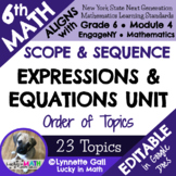 6th Grade Math Expressions & Equations Unit Plan Scope & S