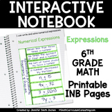 6th Grade Math Expressions Interactive Notebook Unit Print