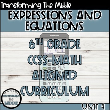 Preview of 6th Grade Math Expressions and Equations Curriculum Unit CCSS Aligned