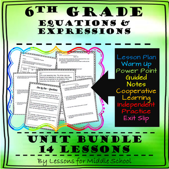 Preview of 6th Grade Math - Expressions and Equations Unit Bundle