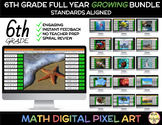 6th Grade Math FULL YEAR Spiral Review GROWING, Self-Check