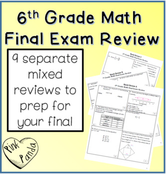 Preview of 6th Grade Math Final Exam Review