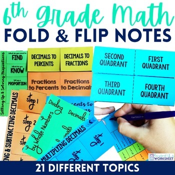 Preview of 6th Grade Math Foldable Style Notes
