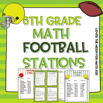 Preview of 6th Grade Math Football Stations