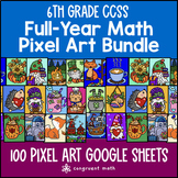 6th Grade Math Full-Year Digital Pixel Art BUNDLE | Google
