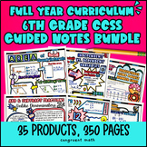 Preview of 6th Grade Math Full-Year Guided Notes BUNDLE | CCSS Sketch Notes Graphic Lessons