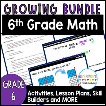 Preview of 6th Grade Math GROWING BUNDLE