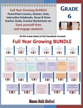 Preview of 6th Grade Math GROWING Bundle (Entire Year) DISTANCE LEARNING