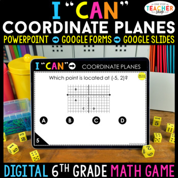 Preview of 6th Grade Math Game DIGITAL | Coordinate Planes | Distance Learning