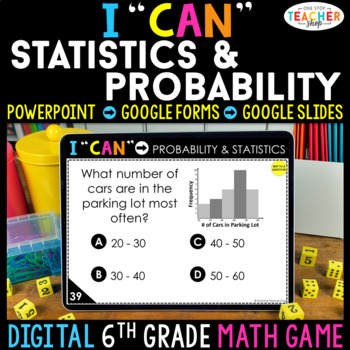 Preview of 6th Grade Math Game DIGITAL | Statistics & Probability | Distance Learning