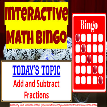 Preview of 6th Grade Math Game Review Bingo Activities BUNDLE #3 Fractions