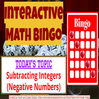 Preview of 6th Grade Math Game Review Bingo Activities BUNDLE #4 Operations Integers