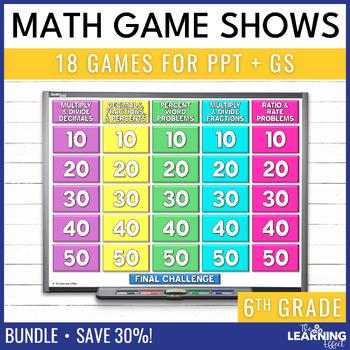 Preview of 6th Grade Math Game Show BUNDLE | All Standards Test Prep Review Activities