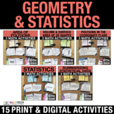 6th Grade Math Geometry | 6th Grade Statistics Math Center