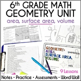 6th Grade Math Geometry Curriculum Unit - Area, Surface Ar