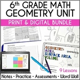6th Grade Math Geometry Curriculum Unit, Print and Digital