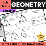 6th Grade Math Geometry Tri-Folds | Test Prep, Homework, o