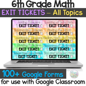 Preview of Digital 6th Grade Math Exit Tickets Bundle for Google Forms™ All Standards