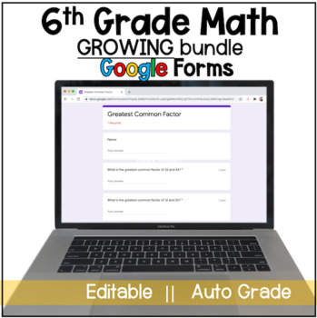 Preview of 6th Grade Math Google Forms Practice Bundle