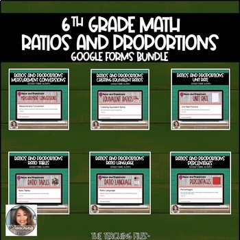 Preview of 6th Grade Math Google Forms Ratios and Proportions Bundle