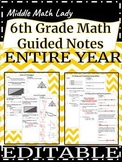 6th Grade Math Guided Notes (Entire Year)