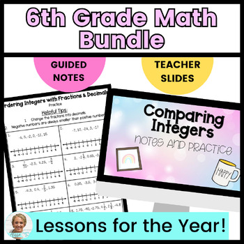 Preview of 6th Grade Math Guided Notes and Teacher Slides Bundle