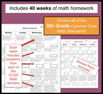 6th grade math homework pdf