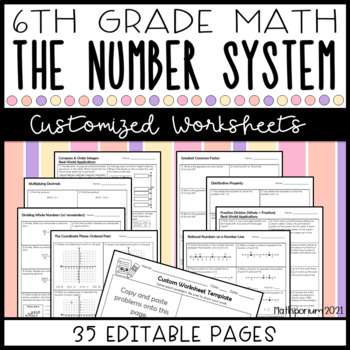 Preview of 6th Grade Math Homework EDITABLE