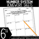 6th Grade Math Homework Sheets - The Number System - Pract