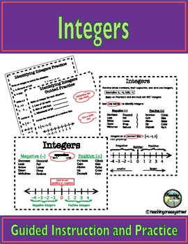 Preview of Introduction to Integers 6th Grade Math Distance Learning