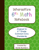 6th Grade Math Interactive Notebook - All CCSS Standards
