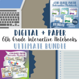 6th Grade Math Interactive Notebook Bundle ⭐ Digital and P