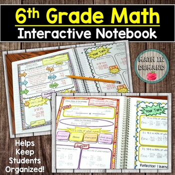 Preview of 6th Grade Math Interactive Notebook with Guided Notes and Examples