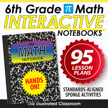 Preview of 6th Grade Math Interactive Notebooks Bundle - Algebra, Ratios, Geometry, etc.
