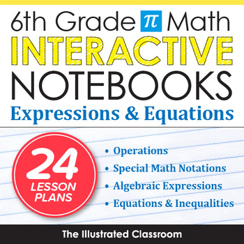 Preview of 6th Grade Math Interactive Notebooks - Expressions & Equations, Pre-Algebra