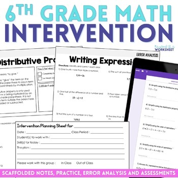 Preview of 6th Grade Math Intervention Program: Remediation, Practice, and Mastery | RTI