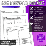 6th Grade Math Intervention Number System Printables | RTI