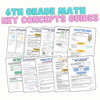 Preview of 6th Grade Math: Key Concepts Guides/Anchor Charts BUNDLE