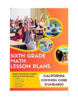 Preview of 6th Grade Math Lesson Plans - California Common Core