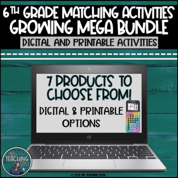 Preview of 6th Grade Math Matching Activities Mega Bundle | Distance Learning