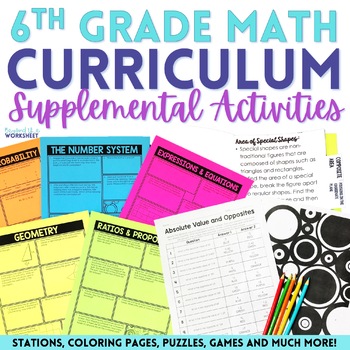 Preview of 6th Grade Math Curriculum Supplemental Activities Bundle