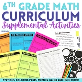 6th Grade Math Curriculum Supplemental Activities Bundle
