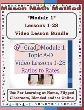 Preview of 6th Grade Math Mod 1 Video Lesson 1-28 BUNDLE Ratios/Units/Percent Distance/Flip