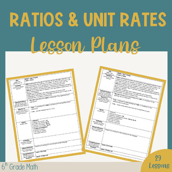 Preview of 6th Grade Math Lesson Plans Module 1 | Ratios & Unit Rates | Fully Editable