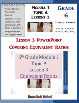 Preview of 6th Grade Math Module 1 Topic A Lesson 3 Equivalent Ratios PowerPoint