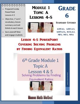 Preview of 6th Grade Math Module 1 Topic A Lesson 4-5 Finding Equivalent Ratios