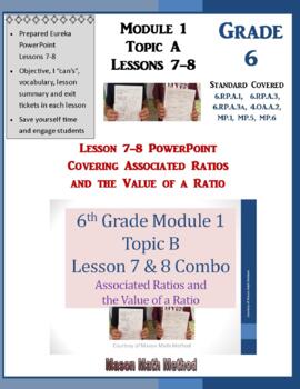 Preview of 6th Grade Math Module 1 Topic A Lesson 7-8 Associated Value Ratios PowerPoint
